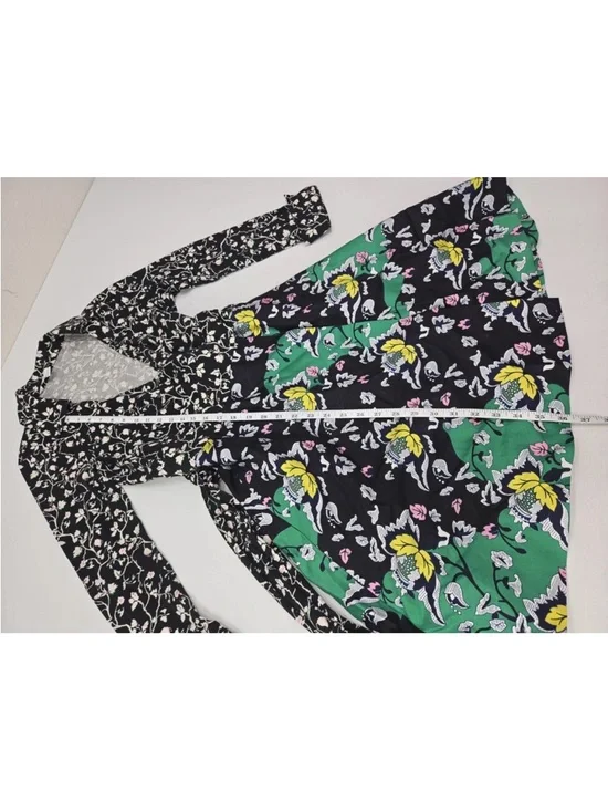 DVF Diane Von Furstenberg Amelianna Wrap Dress Black Multi Print Size 8 Womens - Picture 12 of 12